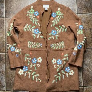 Vintage Boho Victor Costa Embroidered Spring Coat